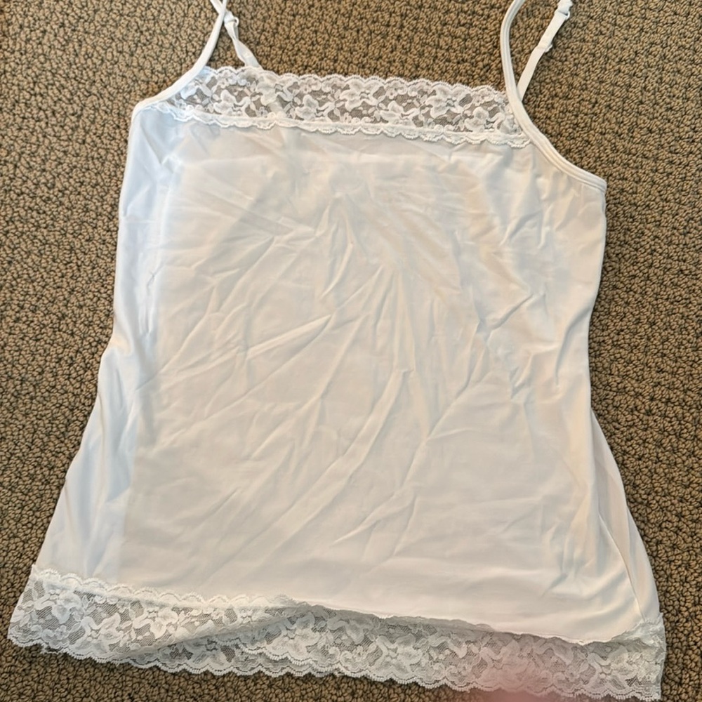 Vanity Fair Vintage white Satin Lace Camisole
